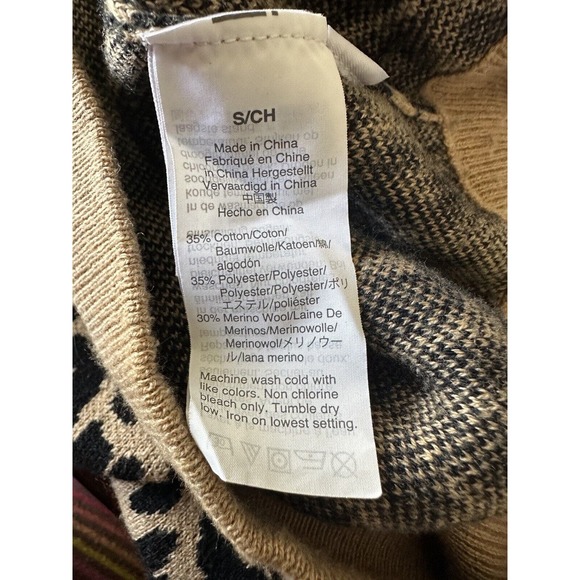 J. Crew Boyfriend Crewneck Sweater Leopard Print Re-Imagined Wool AK037 Small - Picture 11 of 14